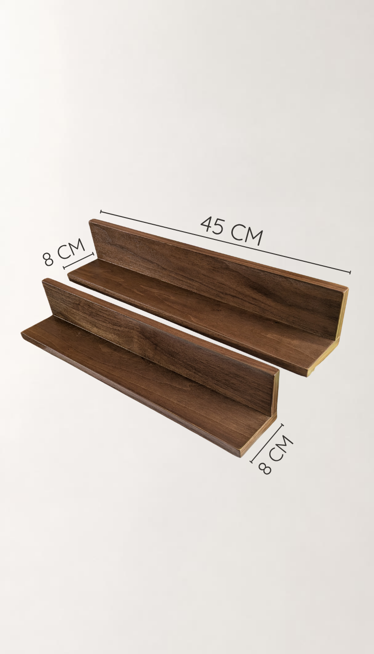 Juego de 2 Repisas de Pino para Baño